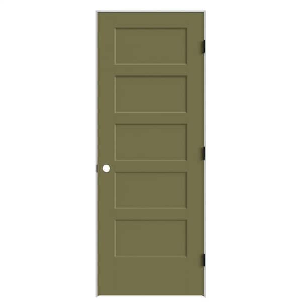 Masonite 24 in. x 80 in. 5-Panel Bayshore Left-Hand Solid Core Truly Olive Molded Composite Single Prehung Interior Door