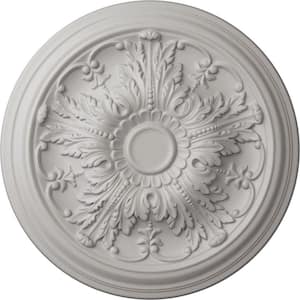 20 in. x 1-1/2 in. Damon Urethane Ceiling Medallion (Fits Canopies upto 3-3/8 in.), Ultra Pure White