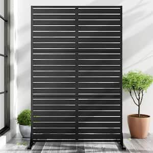 72 in. H x 47 in. W Wall Sculptures Outdoor Privacy Screens Garden Fence in Black