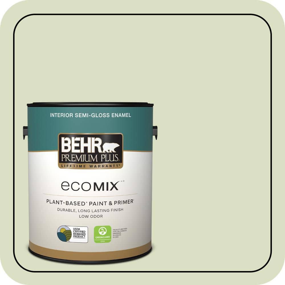 1 gal. #MQ3-47 Airy Green Semi-Gloss Enamel EcoMix Plant-Based Interior Paint & Primer price history on PriceWatchPro