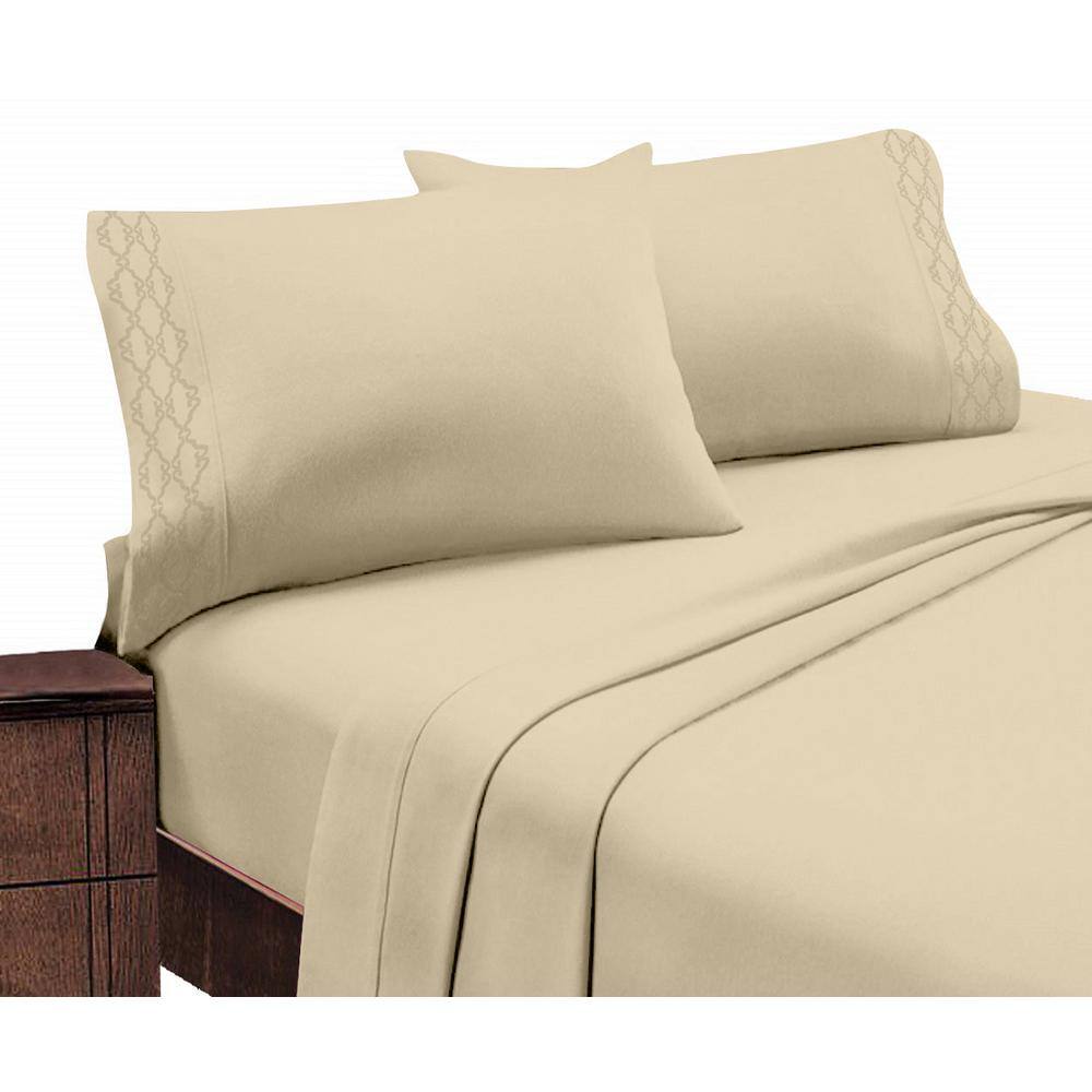 Home Sweet Home Extra Soft Deep Pocket Embroidered Luxury Bed Sheet Set - K
