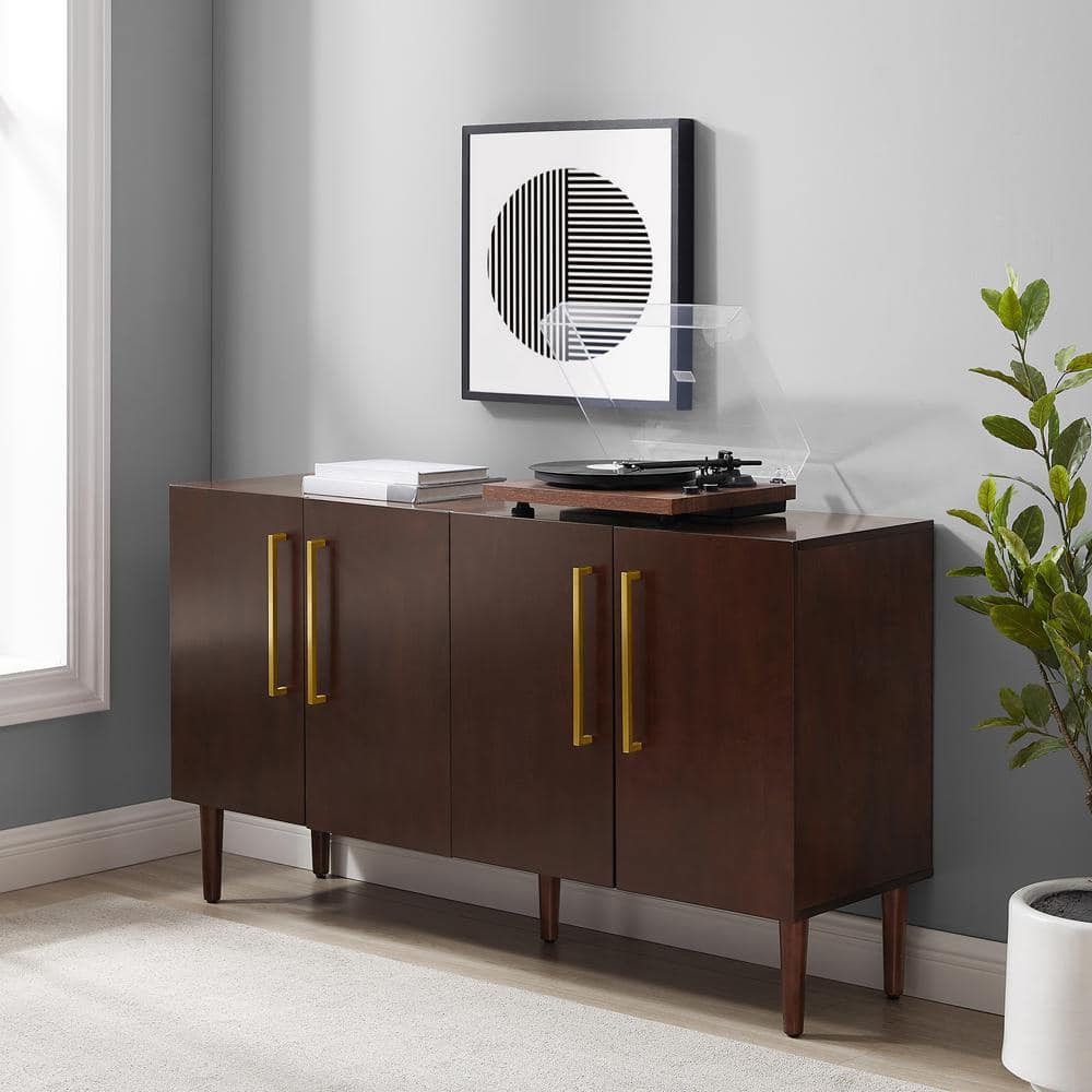 Everett Mid-Century Mahogany Sideboard with Adjustable Shelving