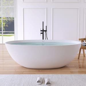 MEDUNJESS Karita 67 in. Stone Resin Solid Surface Matte Flatbottom