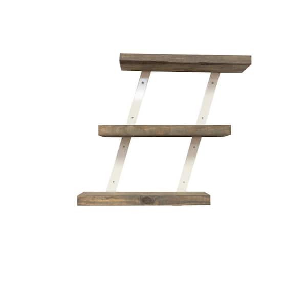 Del Hutson Designs Grace Chic 20 in. Gray 3-Tier Floating Shelf