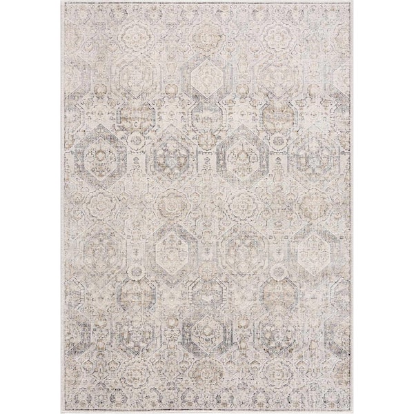Parkerfield Beige/Black/Charcoal 5 ft. x 7 ft. Area Rug