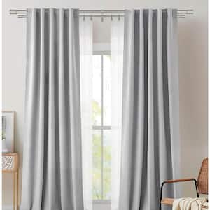 36 in. - 72 in. Adjustable 1 in. Double Curtain Rod in Brushed Nickel