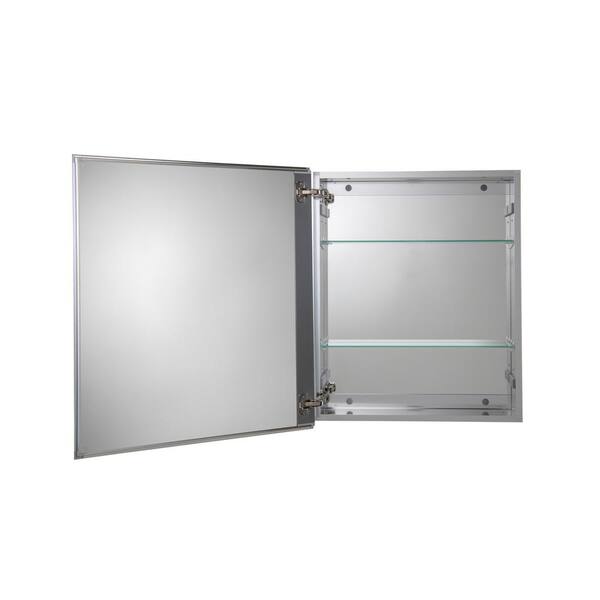 Croydex 24-in x 30-in Surface/Recessed Mount Silver Mirrored Soft Close Medicine Cabinet