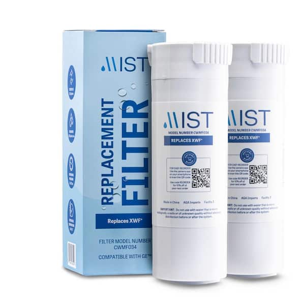 Mist XWF Compatible with GE XWF, WR17X30702, GBE21, GDE21, GDE25 Refrigerator Water Filter (2-Pack)