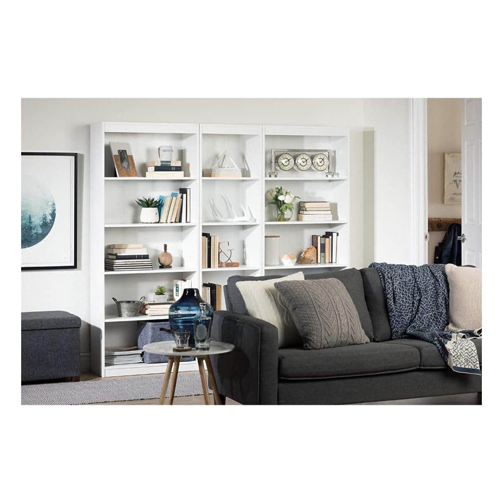Pure White Adjustable 5-Shelf Kids' Bookcase