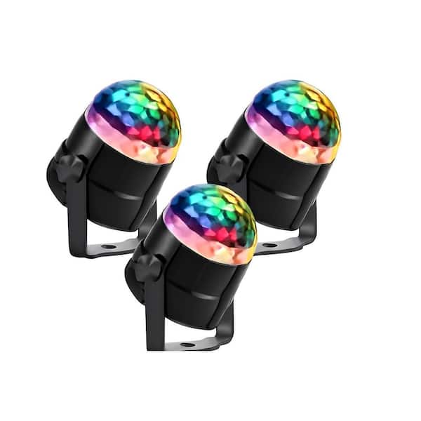 Water Wave LED Floodlight, 15-Colors, 1200-Lumen, 120° Beam Angle, Black Finish, LED Bulb Included, 3-Pack