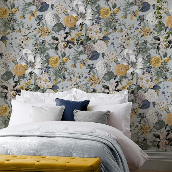 Glasshouse Flora Sky Blue Floral Paste the Wall Wallpaper