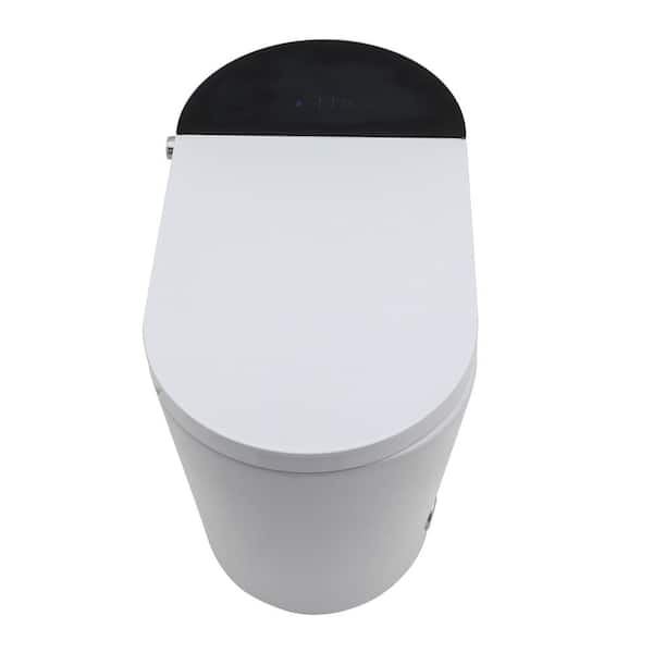 Electric Elongated Heated Seat Bidet Toilet 1.28 GPF in White with Smart Remote, Auto Open/Close, Foot Sensor Flush