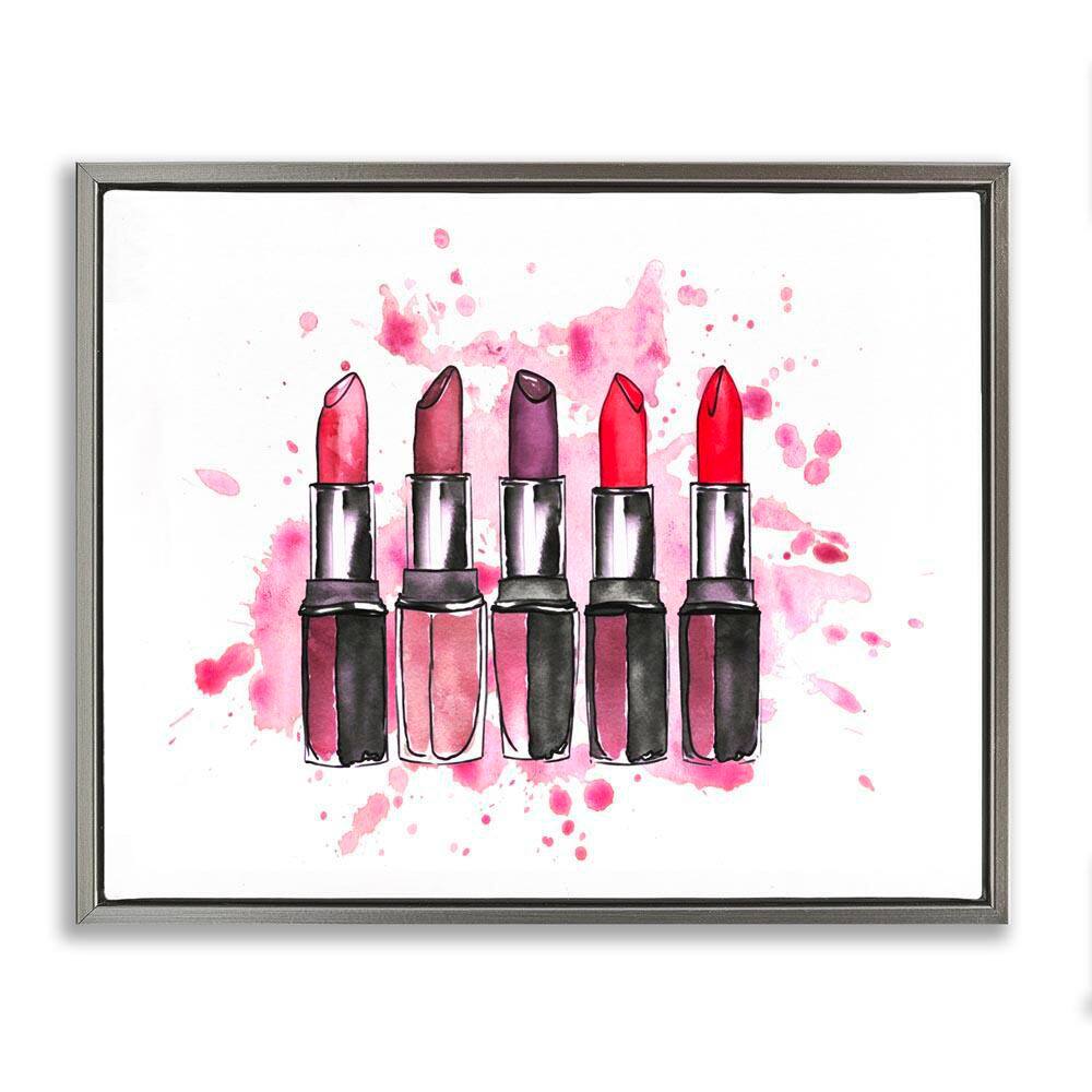 Modern Splatter Lipstick by Svetlana Aleynikova Gray Floater Frame Abstract Graphic Art Print 17 in. x 21 in. price history on PriceWatchPro