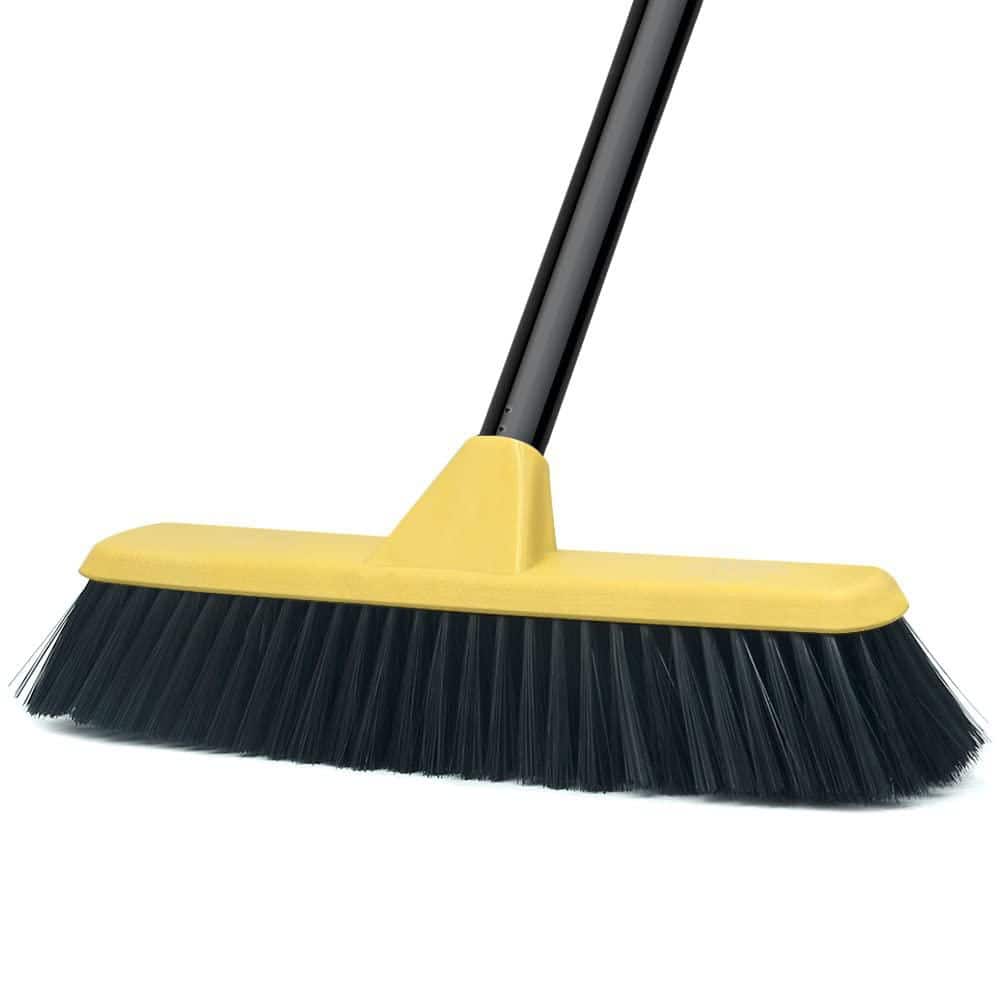 12.2 in. x 47.6 in. Soft Bristle Broom with Long Handle Cleaning Bathroom Kitchen Patio Garage Deck Tile Floor, Black price history on PriceWatchPro