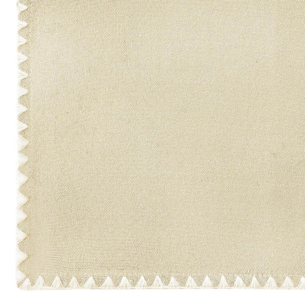 Tan and White Light Filtering Tier and Valance Curtain Set