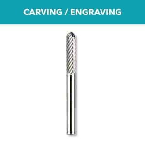 1/8 in. Rotary Tool Spear-Shaped Tungsten Carbide Accessory for Steel, Stainless Steel, Iron, Ceramics, and Hard Wood