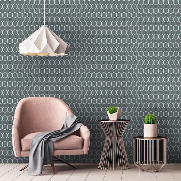 Tribeca 2 in. Hex Glossy Mist 11-1/8 in. x 12-5/8 in. Porcelain Mosaic Tile (10.0 sq. ft./Case)