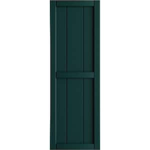 21-1/2 in. x 58 in. True Fit PVC 4-Board Framed Board and Batten Shutters in Thermal Green (Per Pair)