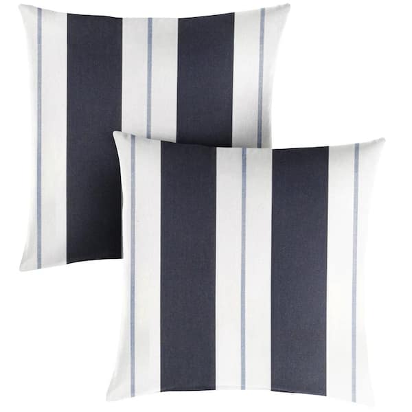 SORRA HOME Sunbrella Relate Harbor Square Indoor/Outdoor Throw Pillow (2-Pack)