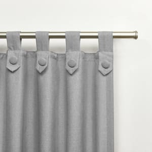 Loha Tuxedo Dove Grey Solid Light Filtering Tuxedo Tab Top Curtain, 54 in. W x 84 in. L (Set of 2)