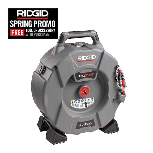 K9-204 Plus FlexShaft Wall-to-Wall Professional Drain Cleaning Machine, 5/16 in. x 70 ft. Designed for 2 in. 4 in. Pipes