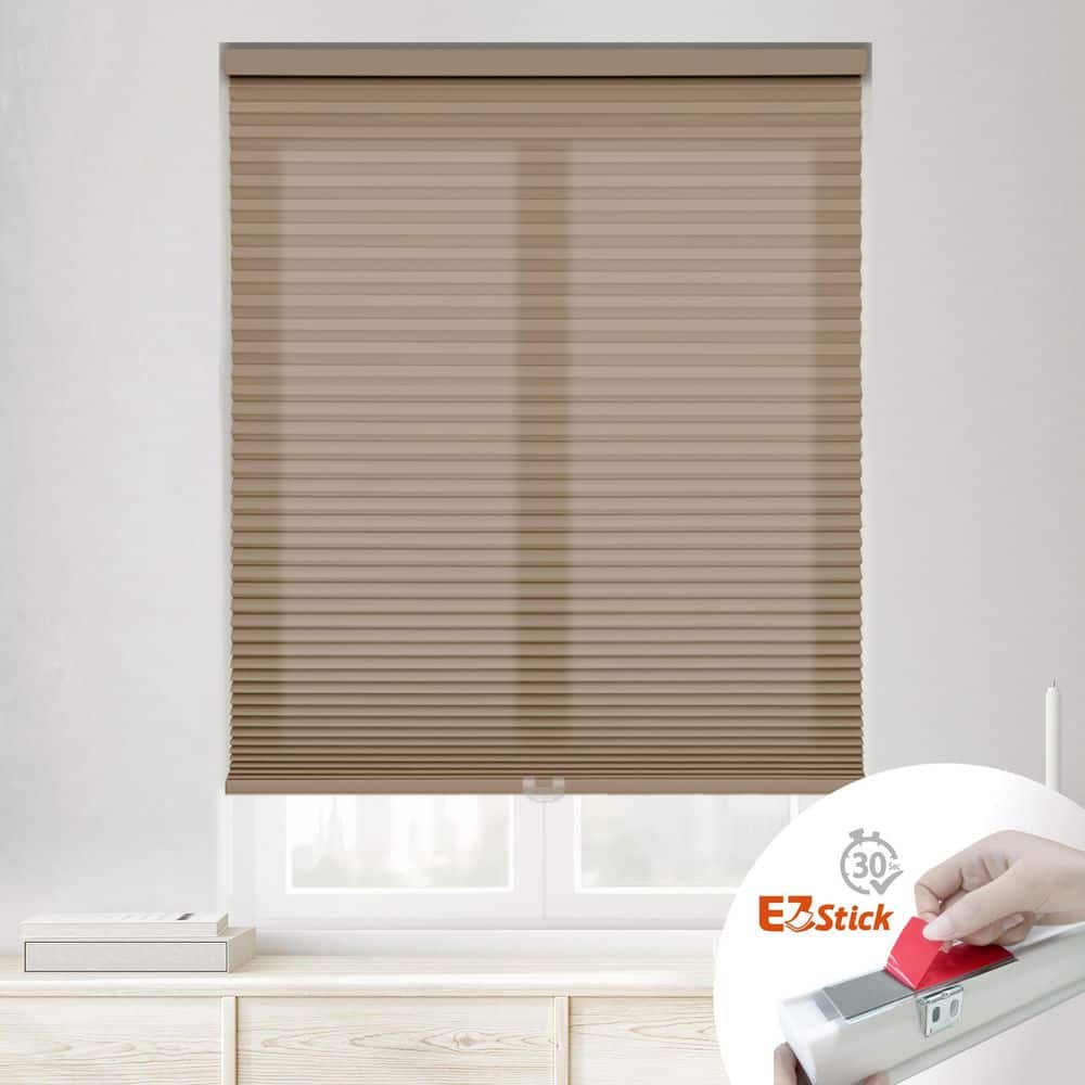 Latte Cordless Light Filtering EZ Stick No Tools No Drill Eco Polyester Cellular Shades-41 in. W x 64 in. L price history on PriceWatchPro