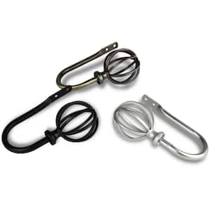 Leoni Black Steel Hook Curtain Holdback (Set of 2)