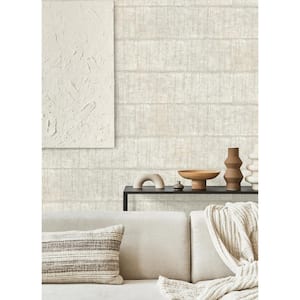 Blake White Bone Texture Stripe Textured Non-Pasted Non-Woven Wallpaper Sample