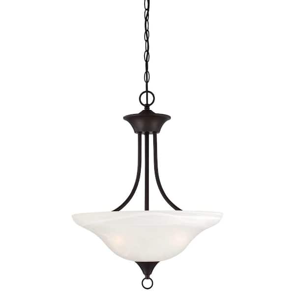 Volume Lighting Trinidad 3-Light Antique Bronze Bowl-Shaped Pendant