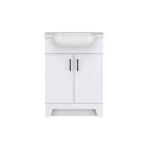 Burgess 24.5 in. W x 18.5 in D x 35.5 in. H Single Sink Bath Vanity in White with White Cultured Marble Top