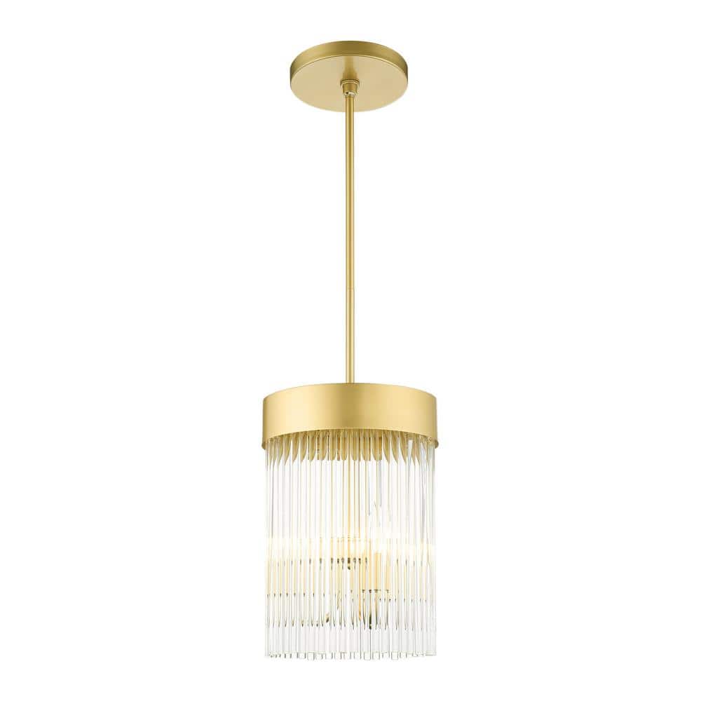 Mini Norwich Crystal Chandelier with Soft Gold Drum Shade