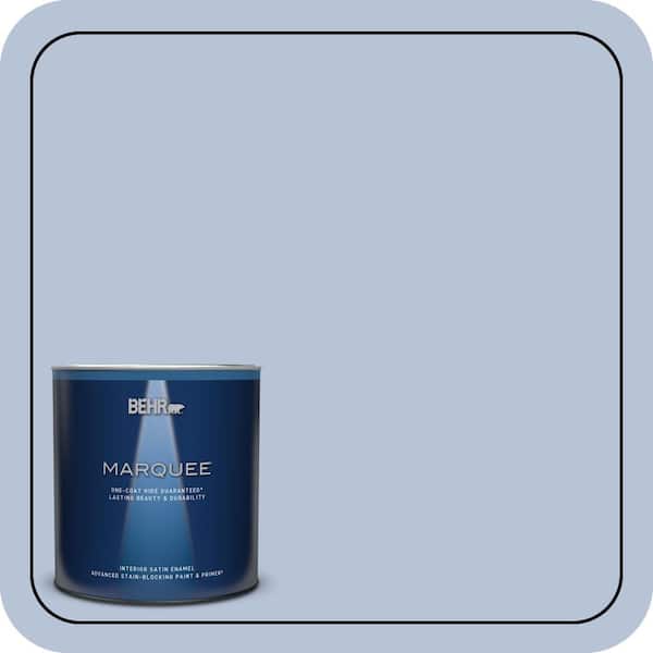 BEHR MARQUEE 1 qt. #610C-3 Virginia Blue Satin Enamel Interior Paint & Primer