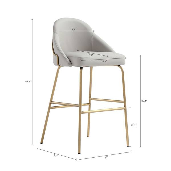 Manhattan Comfort Gracie 29.1 in. Modern Stone and Gold Metal