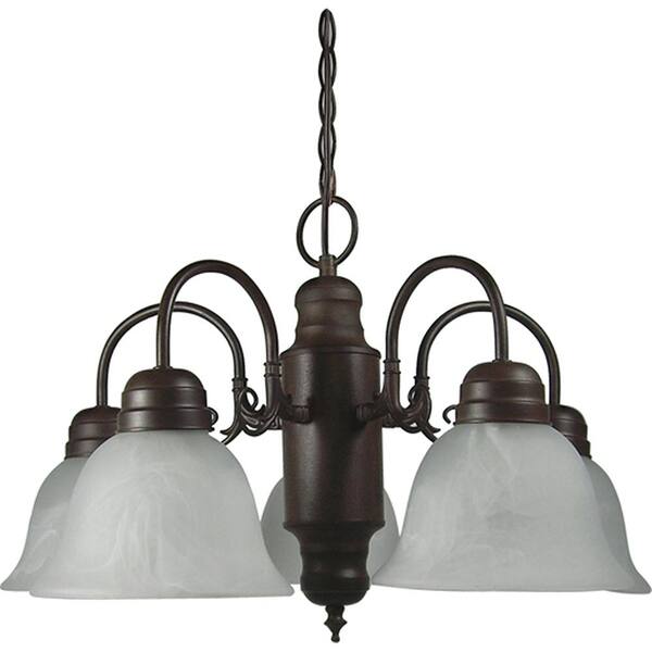 Unbranded Mike 5-Light Dark Brown Chandelier with Glass Shade