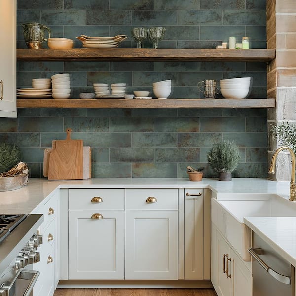 maria☆ MSI Marza Aqua Subway Wall Tile, 4 in. x 12 in. Glossy