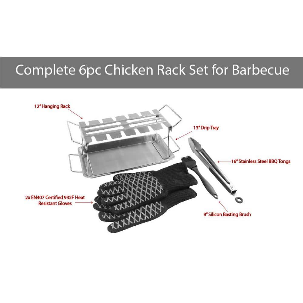 PitMaster King Stainless Steel Non-Stick 6-Piece Grilling Tool Set