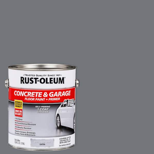 Rust-Oleum 1 Gal. Battleship Gray Satin 1-Part Epoxy Concrete Floor Interior/Exterior Paint (2-Pack)