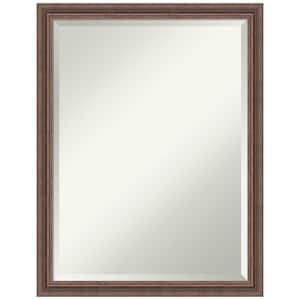 20.38 in. x 26.38 in. Casual Rustic Rectangle Framed Distressed Brown Bathroom Vanity Wall Mirror