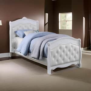 Baxton Studio Mariana Platform Bed – White Wood Twin Size With Scalloped Corners, No Box Spring Needed - View #2