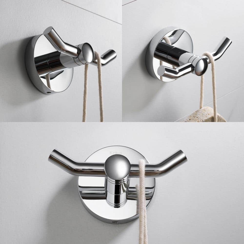 Elie Chrome Double Wall Mounted Robe Hook