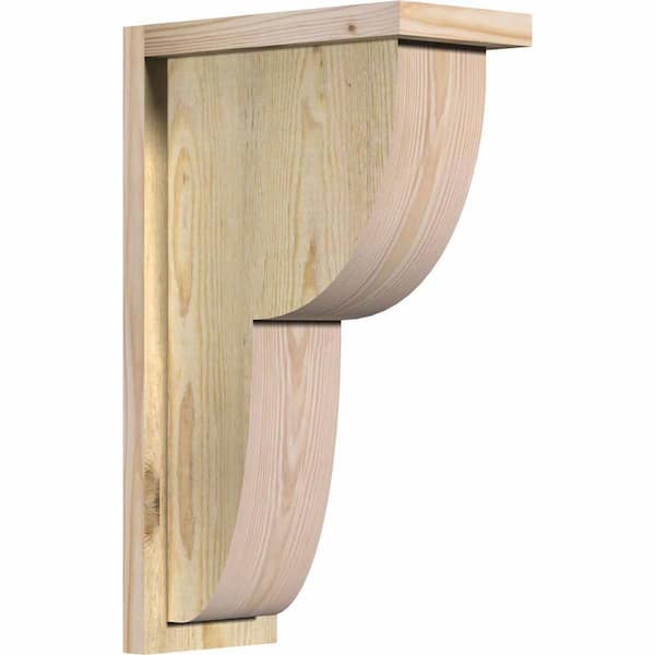 Ekena Millwork 6 in. x 12 in. x 20 in. Douglas Fir Crestline Rough Sawn Corbel with Backplate