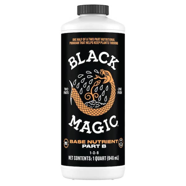 Black Magic Base Nutrient Part B - Liquid Nutrient, One Half of a Two-Part Program, For Hydroponics, 1-2-5, 32 oz.