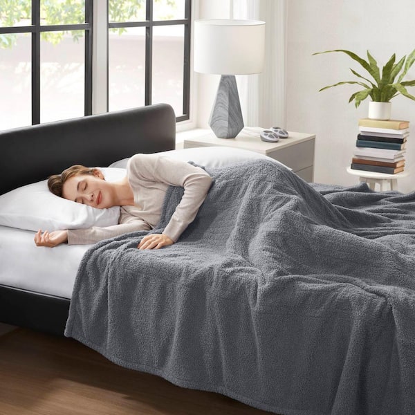 Serta Dream Soft Heated Grey Polyester Full Electric Blanket ST54