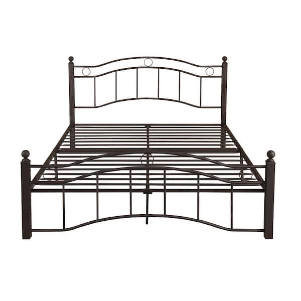 Noble House Bouvardia Contemporary Modern Queen-Size Hammered Copper Iron Bed Frame