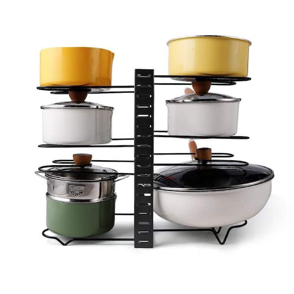 Adjustable pot Rack, Kitchen Rack, and Storage Rack, Kitchen Organization and Storage in Black