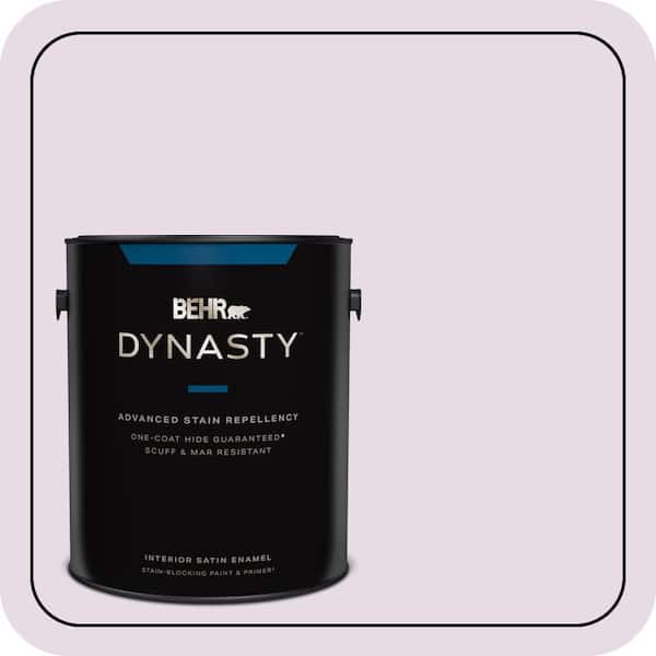 BEHR DYNASTY 1 gal. #680E-2 Iced Mauve Satin Enamel Interior Stain-Blocking Paint & Primer