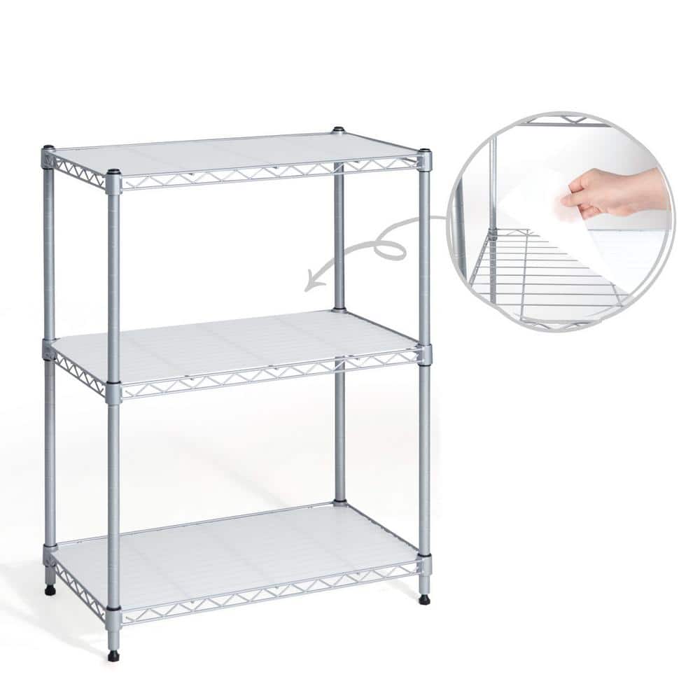 CAPHAUS Grey 3Tier Adjustable Height Welded Steel Garage Storage Shelving Unit with Liner (24