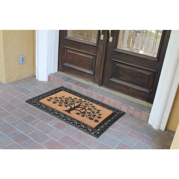 A1 Home Collections A1HC Black 30 in. x 48 in. Rubber & Coir Thin Profile  Outdoor Entrance Durable Monogrammed K Door Mat A1HOME200111_K - The Home  Depot