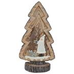 20 in. Brown and White Rustic Tabletop Christmas Tree with a Winter Scene