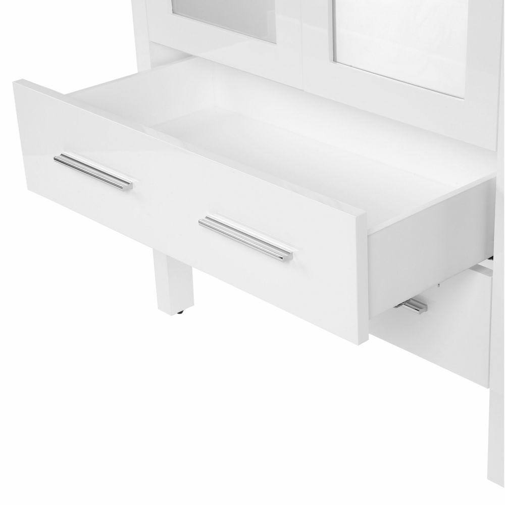 Torino 30" White Ceramic Single Sink Vanity Set with Mirror